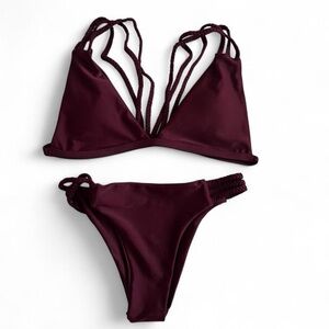 Chic Maroon Bikini Set